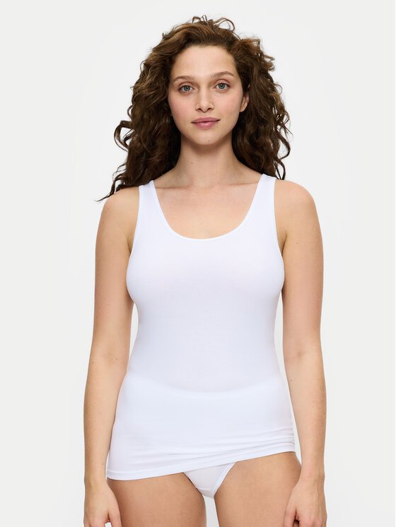 Triumph Top Sense Of Cotton 10224974 Biały Slim Fit