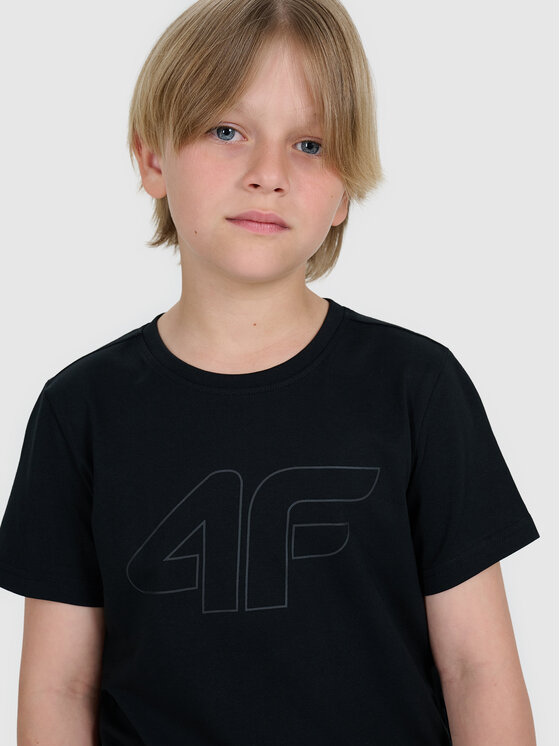 4F 4F T-Shirt BASIC+ Czarny Regular Fit