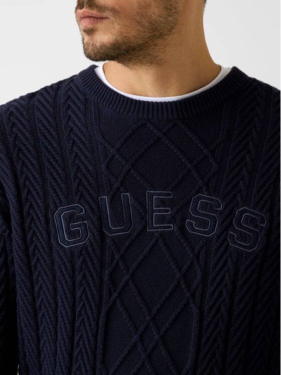 Guess Guess Sweter 180557 Niebieski Classic Fit