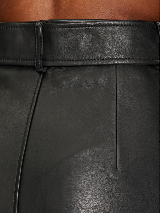 HUGO Hugo Шкіряна спідниця Leomila 50516753 Чорний Regular Fit