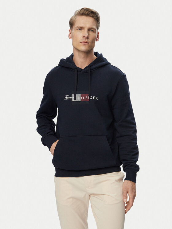 Tommy Hilfiger Hanorac Script Flag MW0MW43220 Bleumarin Regular Fit