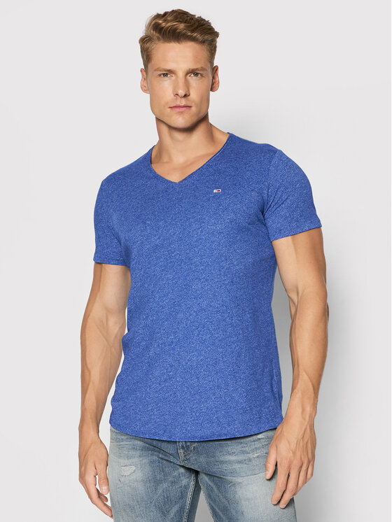 Tommy Jeans T-Shirt Jaspe DM0DM09587 Modrá Slim Fit • Modivo.cz