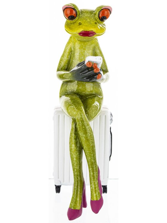 MIAhome MIAhome Figurka żabka FROGG-2 turystka ze smartfonem Zielony