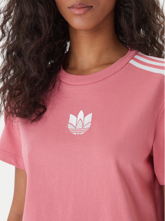 adidas adidas T-krekls adicolor 3D Trefoil GN6702 Rozā Loose Fit
