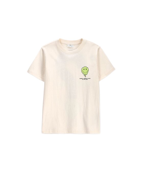 Coccodrillo Coccodrillo T-Shirt ZC6143201VBA-003 Kremowy Regular Fit