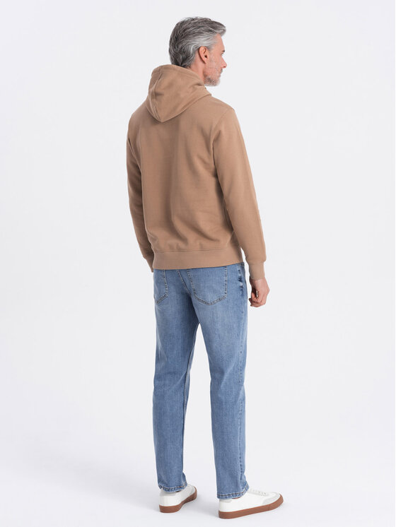 Ombre Ombre Mikina OM-SSBN-0177 Hnědá Classic Fit