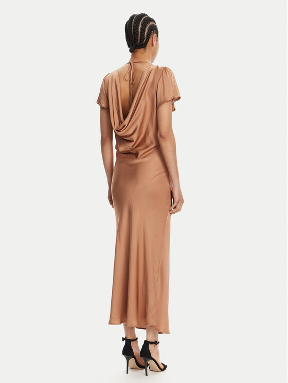 ViCOLO ViCOLO Večerna obleka TD0767 Rjava Regular Fit