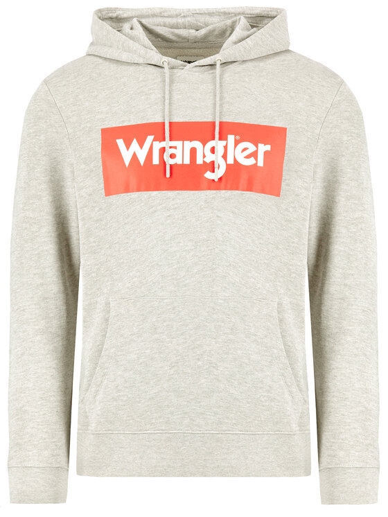 Wrangler Wrangler Bluză Logo Hoodie W6B9HAX37 Gri Regular Fit