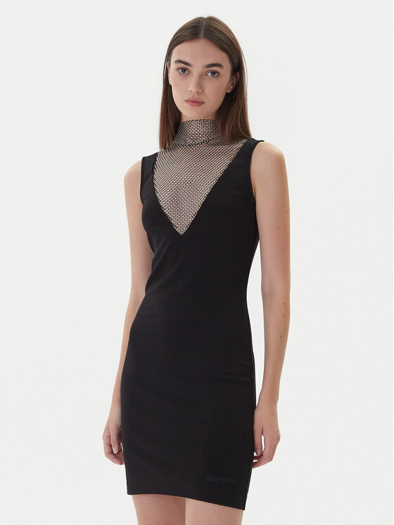 Karl Lagerfeld Jeans Rochie cocktail A4W13009 Negru Slim Fit