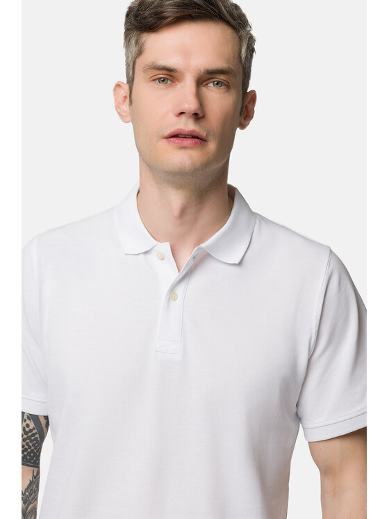 Lancerto Lancerto Polo Blake PO073123000014 Biały Regular Fit