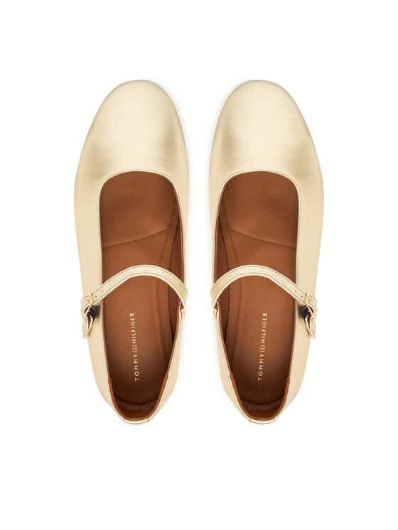 Tommy Hilfiger Tommy Hilfiger Baleriny Hilfiger Gold Ballerinas FW0FW09320 Złoty