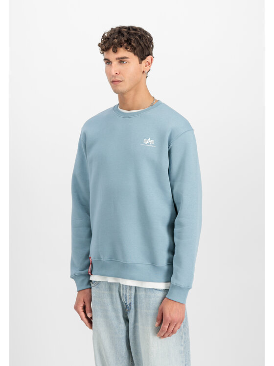 Alpha Industries Alpha Industries Bluza Basic Small Logo Sweatshirt Błękitny Regular Fit