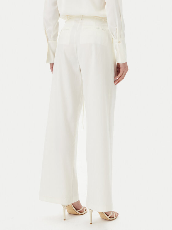 Eleh Eleh Spodnie palazzo ESS250005 Écru Regular Fit
