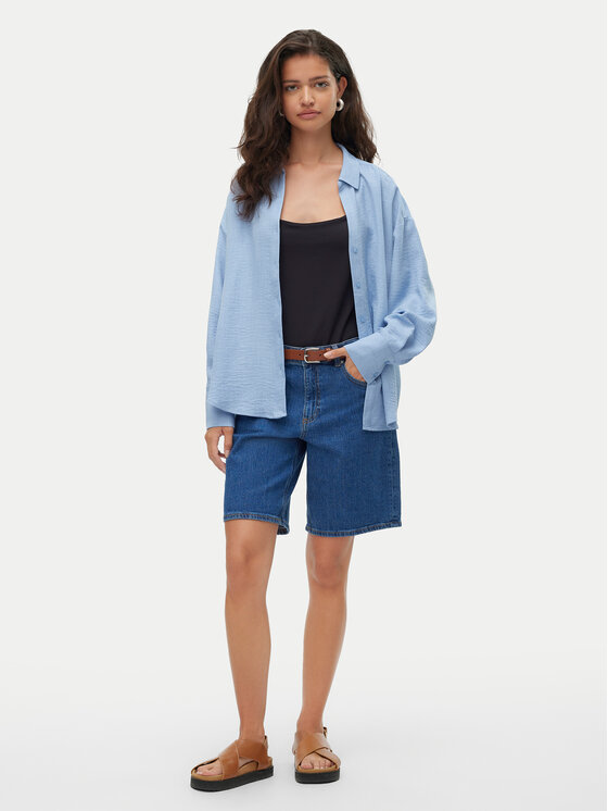 Vero Moda Vero Moda Marškiniai Melaney 10316389 Mėlyna Loose Fit
