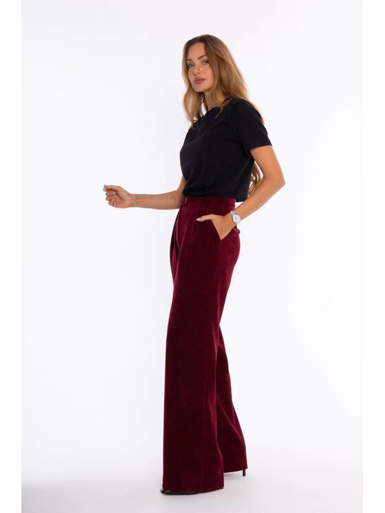 Made of Emotion Made of Emotion Pantaloni di tessuto M932 Bordeaux Wide Leg