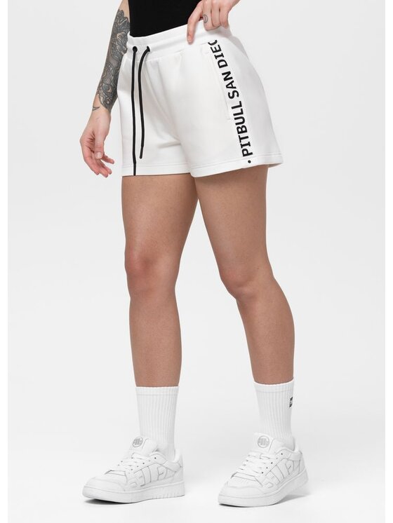 PITBULL PITBULL Szorty sportowe TAPE EXPLORY Biały Regular Fit