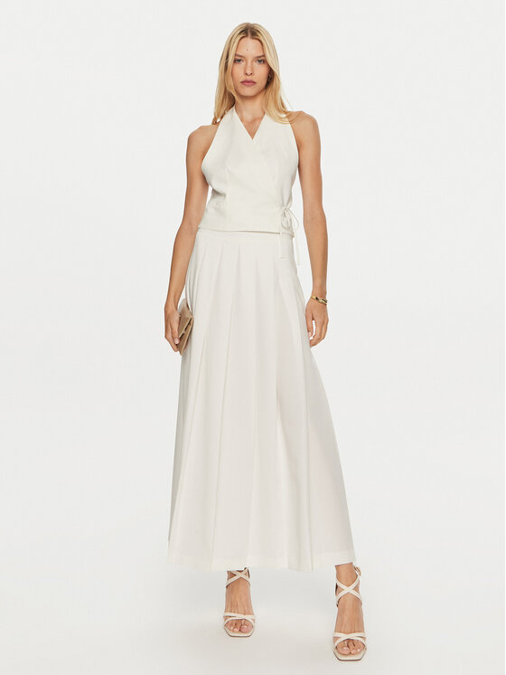 ViCOLO ViCOLO Плисирана пола TB0979 Бял Relaxed Fit