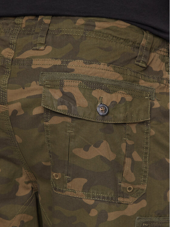 Brave Soul Brave Soul Szorty materiałowe MSRT-GEORGECAMOK Khaki Straight Fit