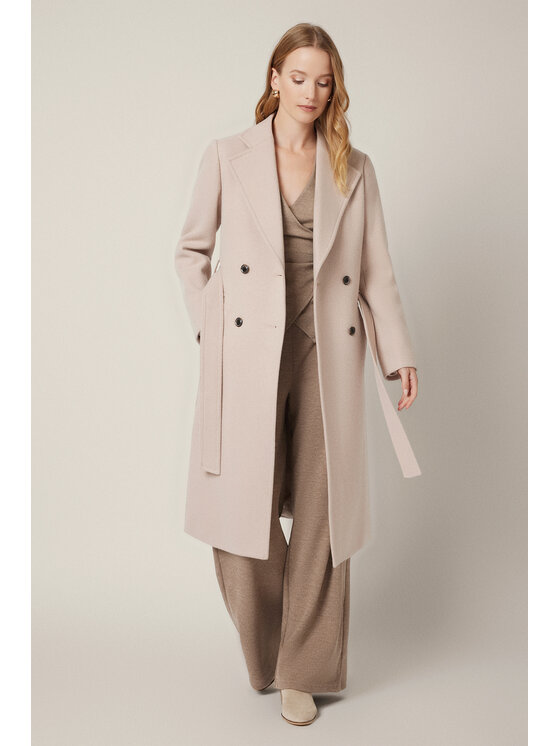 Lancerto Lancerto Płaszcz Lunaris PC073225000005 Écru Regular Fit