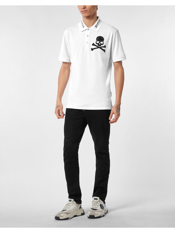 PHILIPP PLEIN PHILIPP PLEIN Polokošeľa 25563 Biela Slim Fit