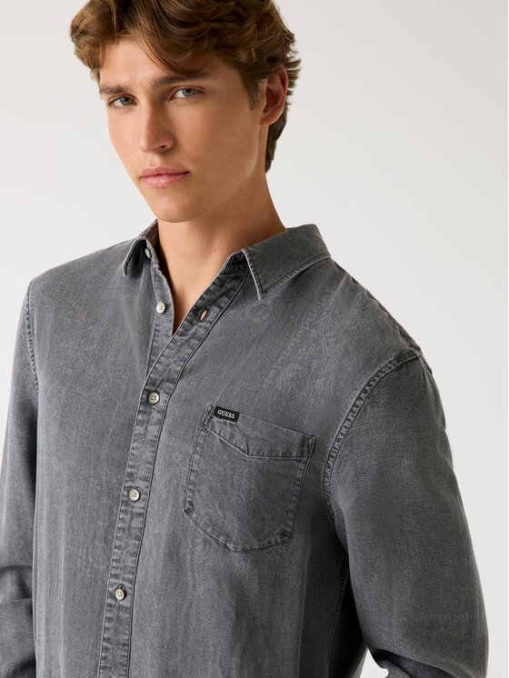 Guess Guess Koszula 179497 Szary Classic Fit