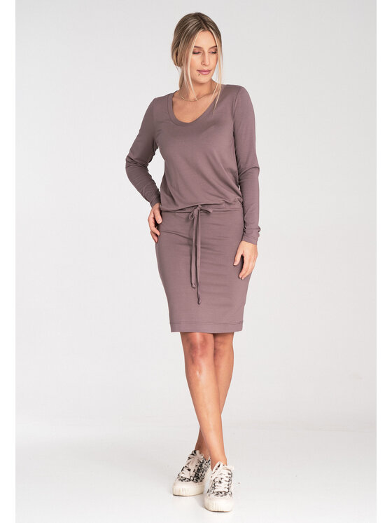 FIGL FIGL Každodenné šaty M1049 Hnedá Casual Fit