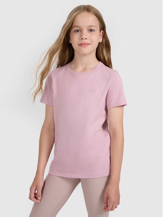 4F 4F T-Shirt BASIC+ Różowy jasny Oversize