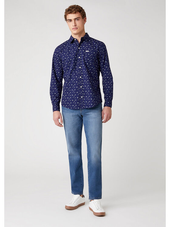 Wrangler Wrangler Camicia LS 1PKT SHIRT Blu Regular Fit