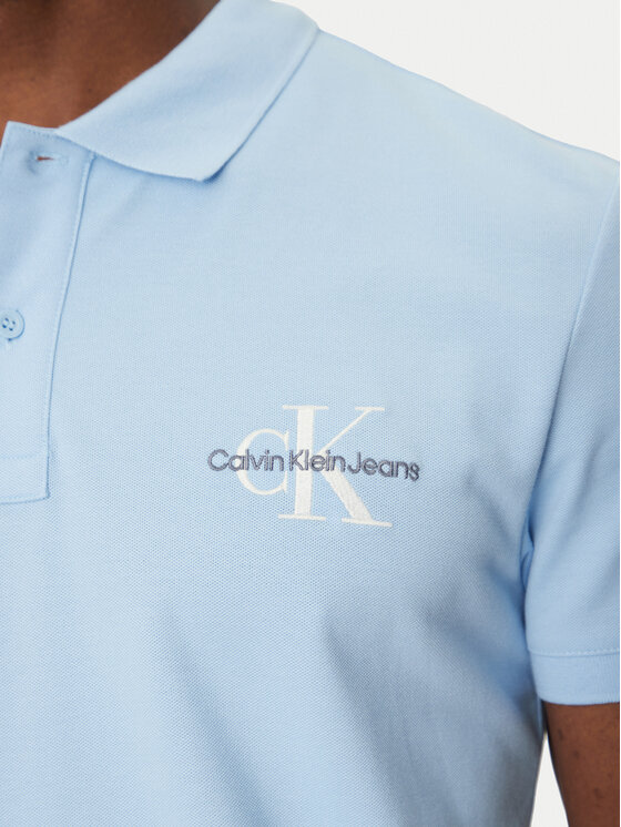 Calvin Klein Jeans Calvin Klein Jeans Polo Monologo J30J325664 Błękitny Regular Fit