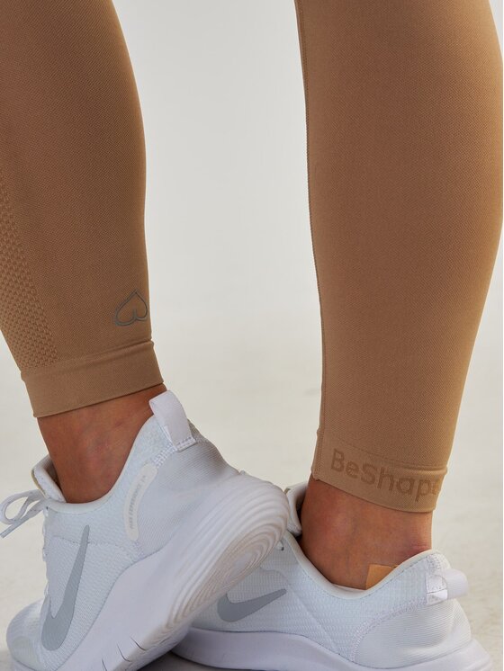 BeShaped BeShaped Legginsy Modelujące - Power Up! Beżowy Shaping Fit
