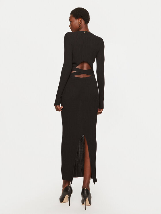 TWINSET TWINSET Trikotažinė suknelė 242TP3043 Juoda Slim Fit