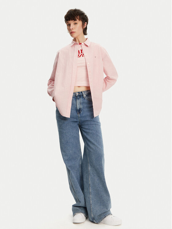 Tommy Jeans Tommy Jeans Košeľa DW0DW20292 Ružová Relaxed Fit