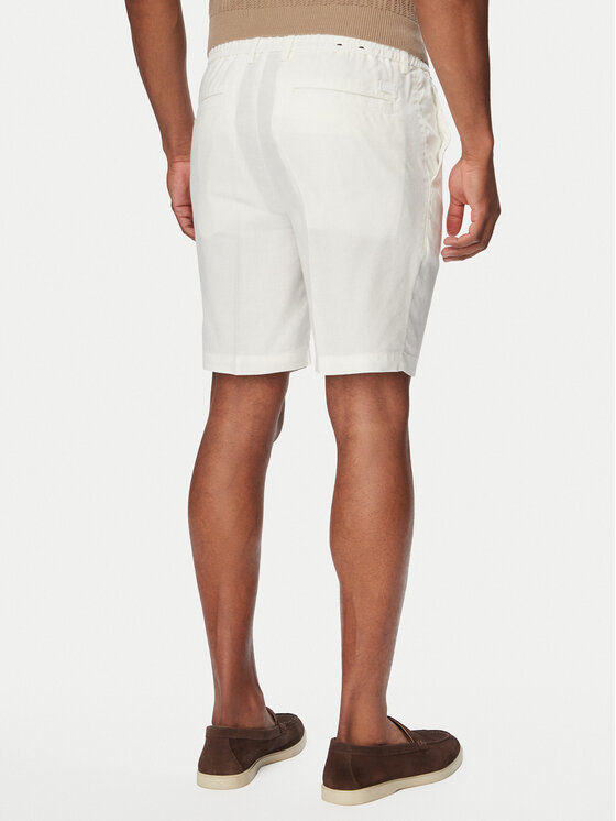 BOSS BOSS Pantalon scurți din material Kane1 50557537 Alb Regular Fit