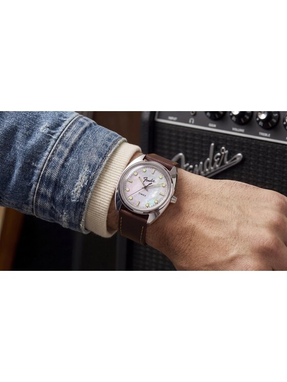 Timex Timex Zegarek TW6A14700 Brązowy