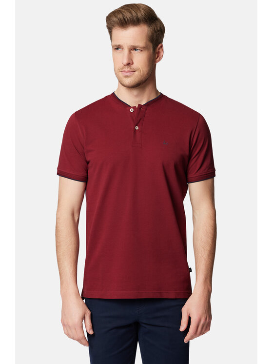 Lancerto Lancerto Polo Robbie PO073124000013 Bordowy Regular Fit