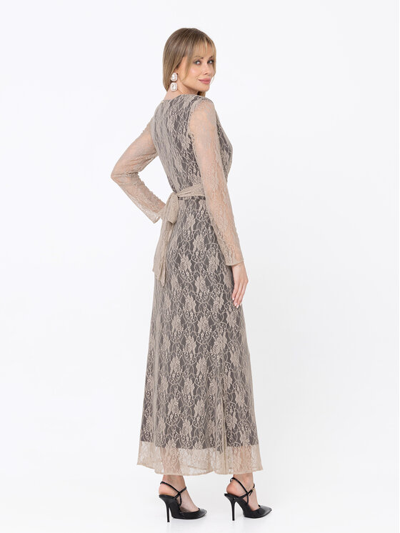 LIDIA KALITA LIDIA KALITA Sukienka wieczorowa Ravenna Beżowy Long Fit