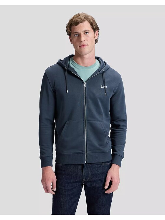 Lee Lee Bluza ESSFULL ZIP HOODIE Czarny Regular Fit