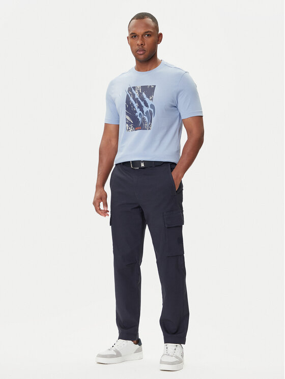 BOSS BOSS T-shirt Te_Animali 50546362 Tamnoplava Regular Fit
