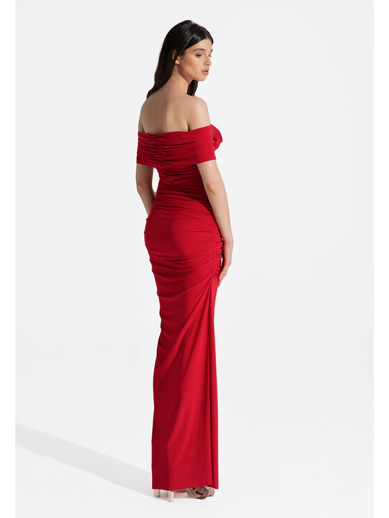 sax35th sax35th Spódnica maxi ROSA Czerwony Slim Fit