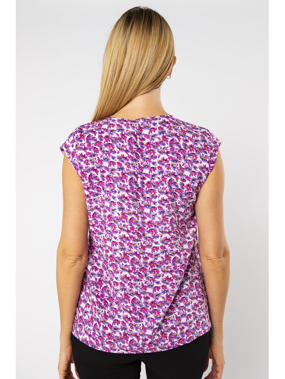 QUIOSQUE QUIOSQUE Bluzka PIKU SHIRT Fioletowy Regular Fit