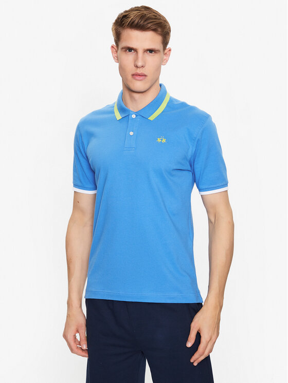La Martina La Martina Polo särk VMP006 PK001 Sinine Slim Fit