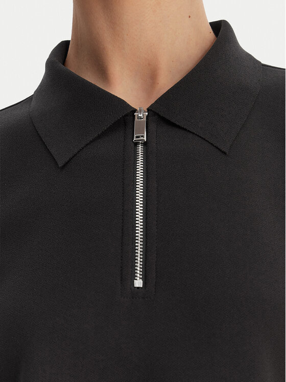 Calvin Klein Calvin Klein Тениска с яка и копчета LV044E241G Черен Relaxed Fit