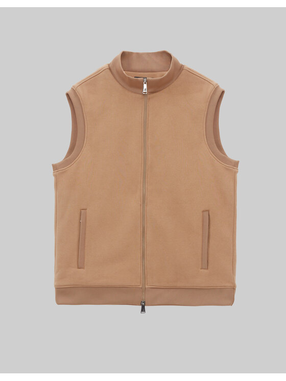 Borgio Borgio Bezrękawnik montemezzo Beżowy Slim Fit