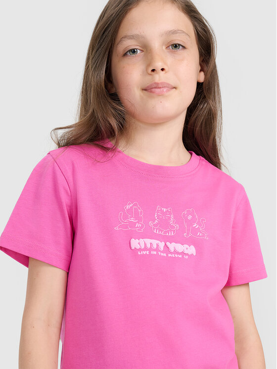 4F 4F T-Shirt KITTY JOGA Różowy Regular Fit