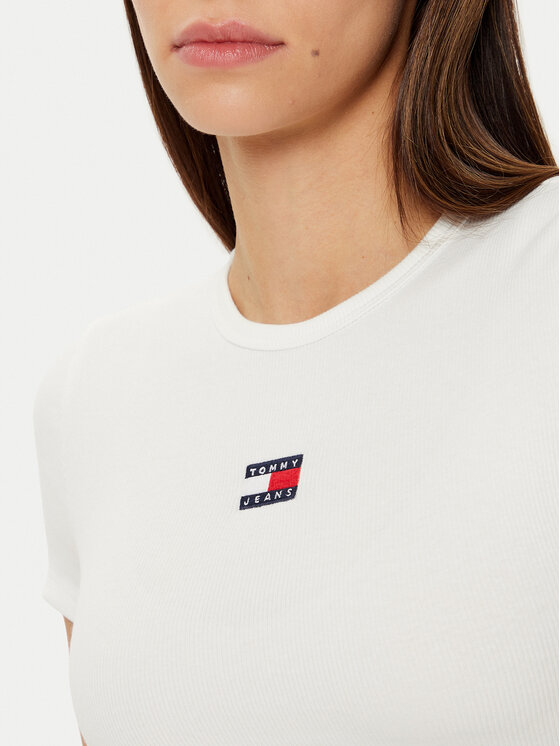 Tommy Jeans Tommy Jeans T-Shirt DW0DW20463 Biały Slim Fit