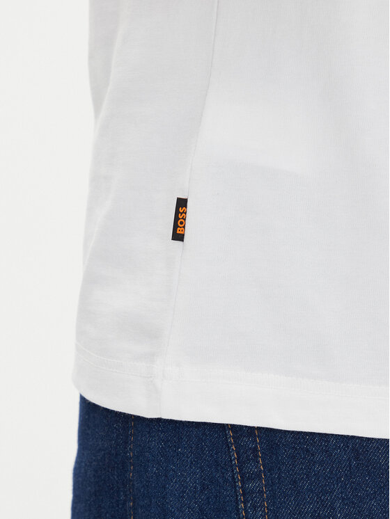BOSS BOSS T-Shirt Logo Space 50539186 Biały Regular Fit