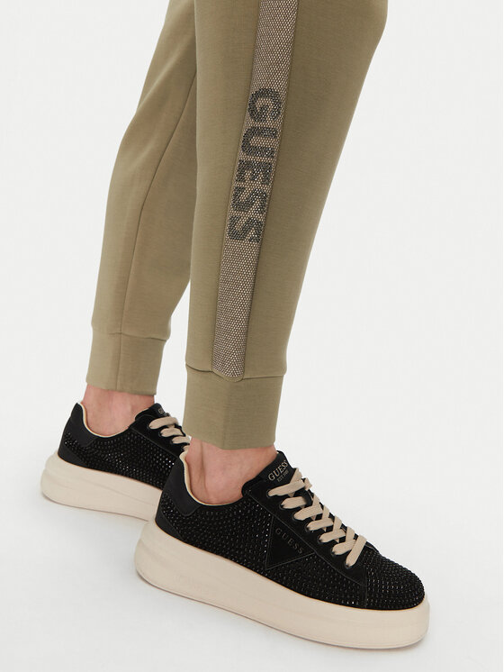 Guess Guess Teplákové nohavice W5RB00 KBYE2 Zelená Regular Fit