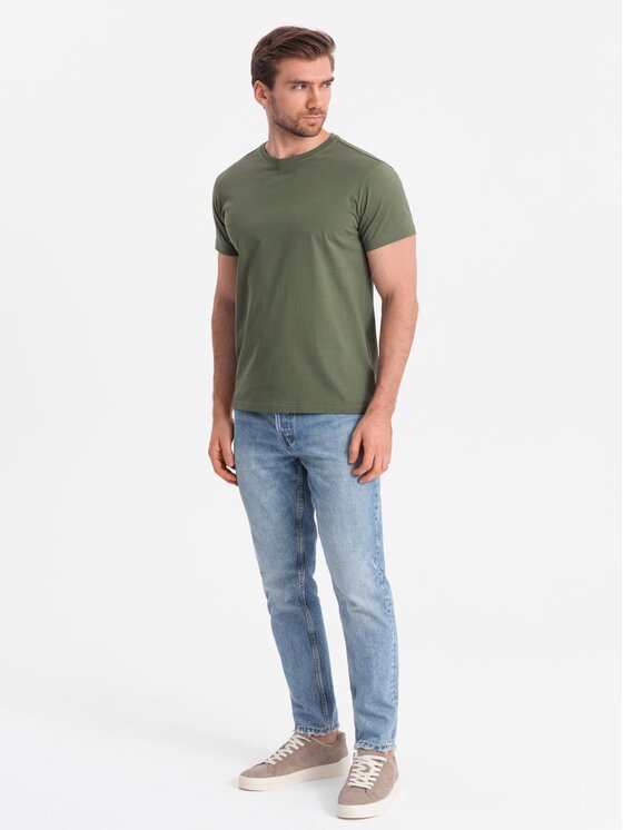 Ombre Ombre T-Shirt OM-TSBS-0146 Khaki Regular Fit
