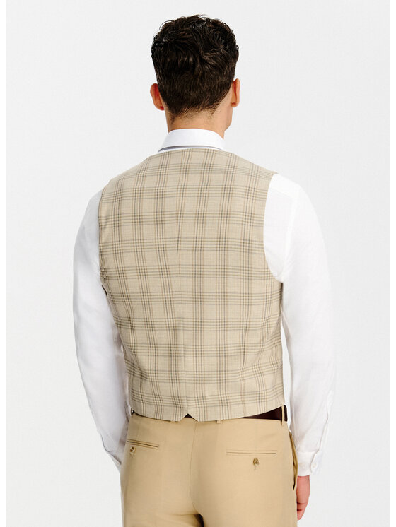 Pako Lorente Pako Lorente Kamizelka garniturowa P26SF-8X-012 Beżowy Slim Fit