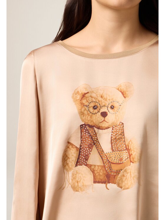 Oltre Oltre T-shirt G065J004610N012 Écru Regular Fit